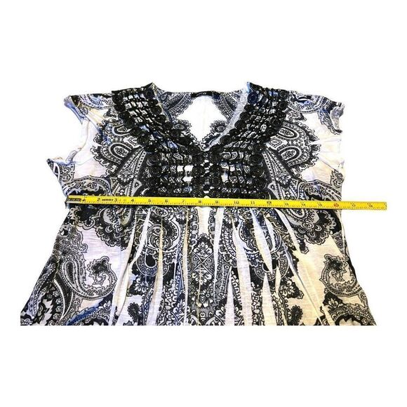 Womens Apt. 9 M Black Gray Floral Sleeveless Paisley Tank Top Draped Front Shirt - Picture 4 of 6